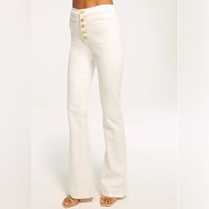 NWT RAMY BROOK beatrix high waisted flare jeans in white